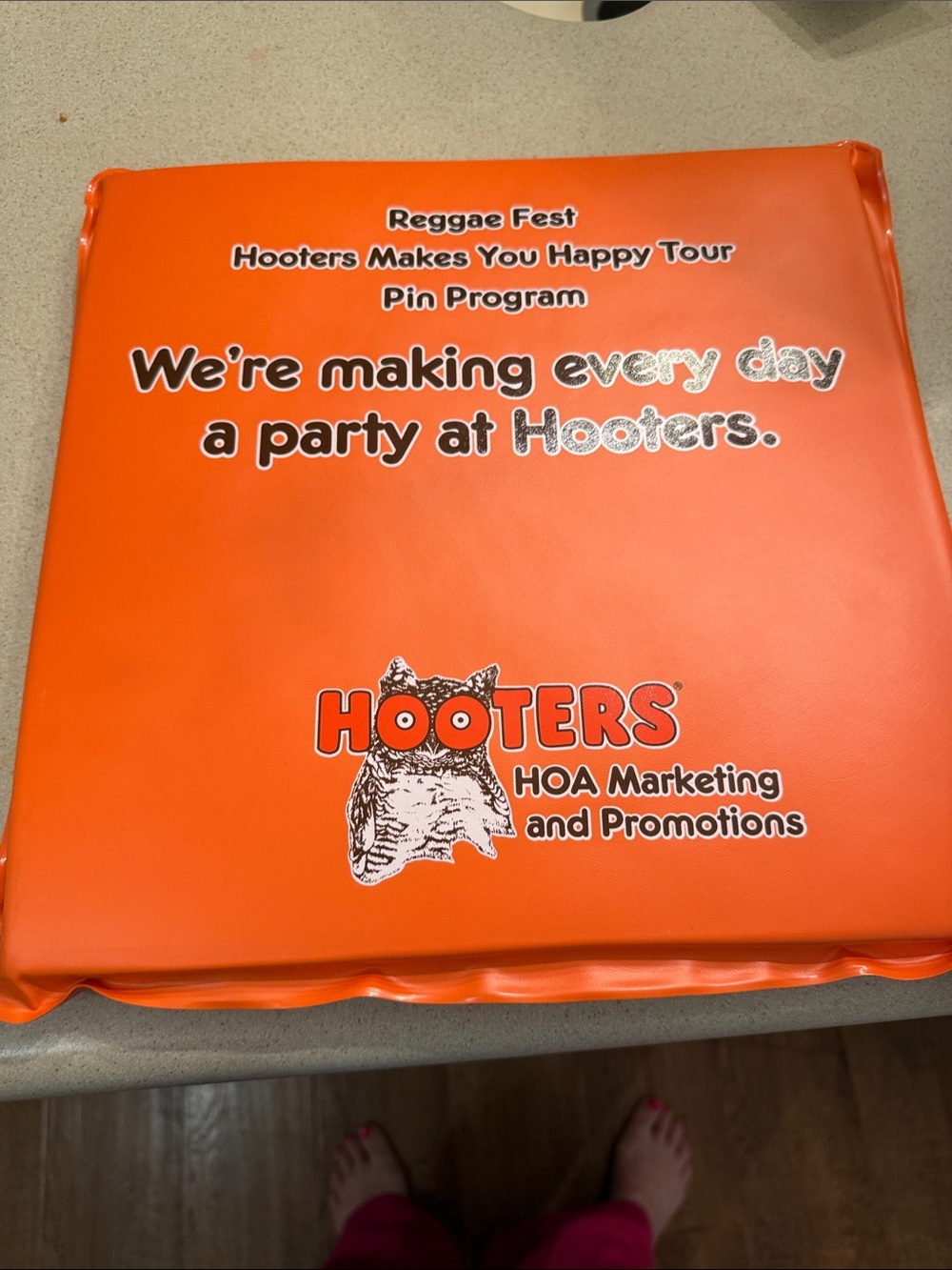 Hooters Bright Orange Seat Cushion Reggae Fest